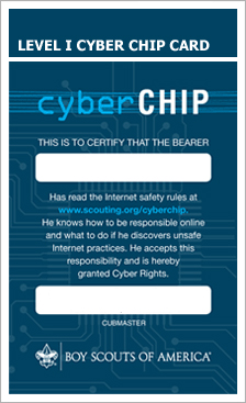 To recognize Scouts who have earned their Cyber Chip award, pocket ...